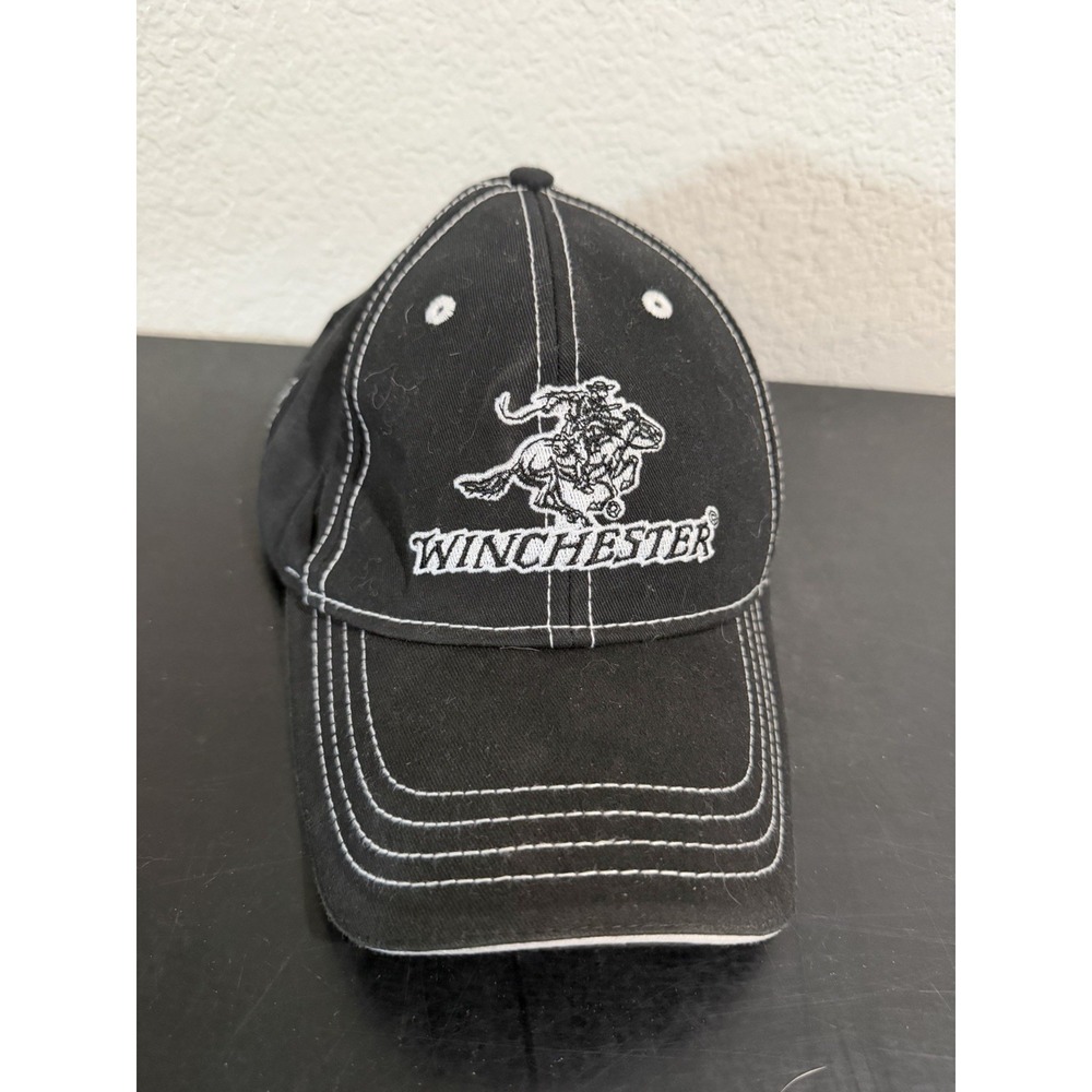 Paramount Outdoors 'Winchester' black baseball cap, white stitch, strapback hat